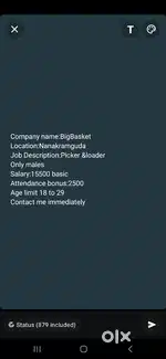 Wanted (packer&loader) Nanakramguda Hyd