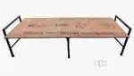 Folding metal bed with ply top