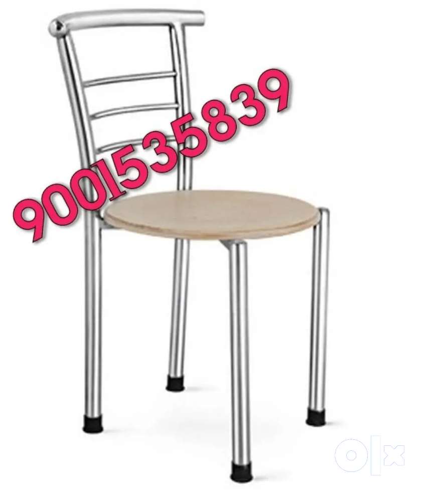 New ss frame with wooden top seat restaurant chair cafe chair