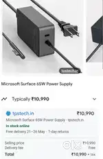 Microsoft 65W Surface Power Supply Power Adapter