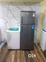 *123 % grey double door refrigerator and washing machine