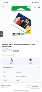 Fuji films instax wide