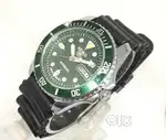 Seiko 5 Automatic Diver's Green Hulk Dial D/D Wrist Watch