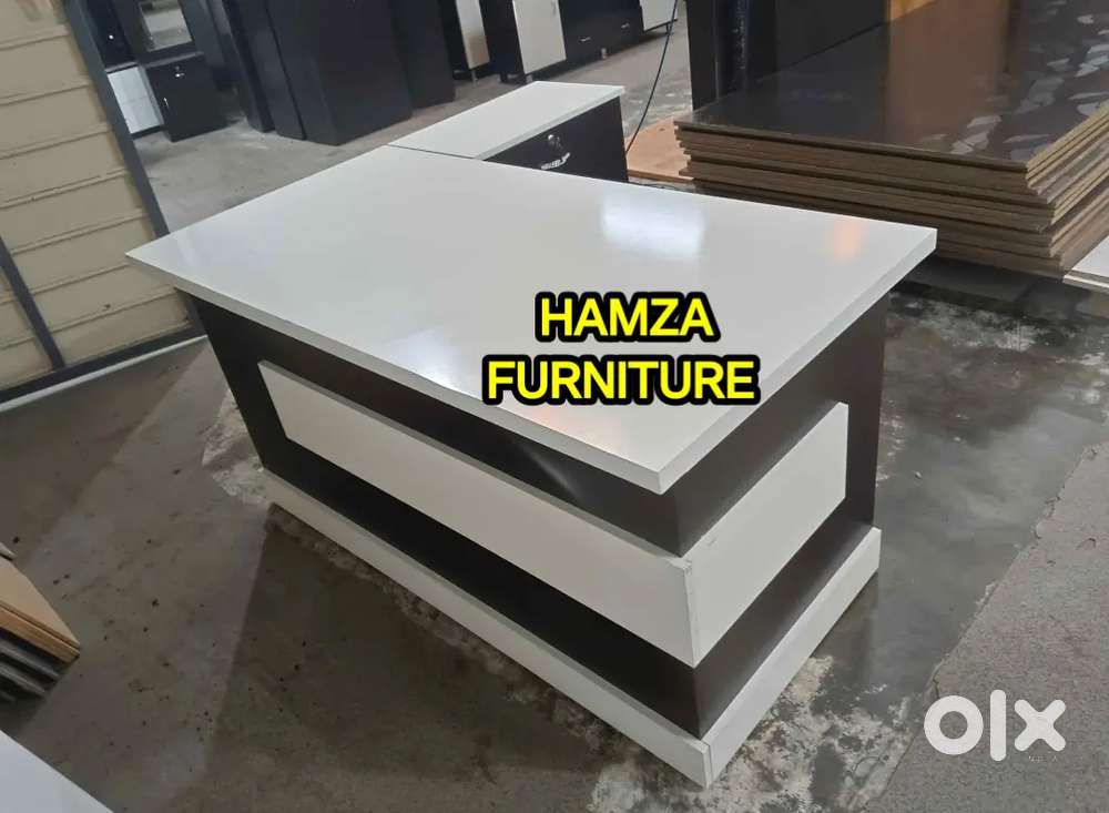 HAMZA FURNITURE NEW DESIGNER PARTICLE BOARD WOOD L SHAPE CORNER TABLE