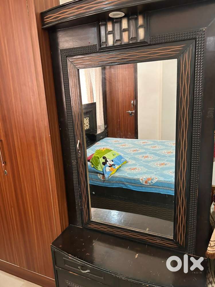 King size bed with mattress and dressing table