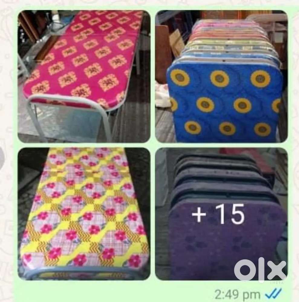 Metal folding cots with cushion in different model available