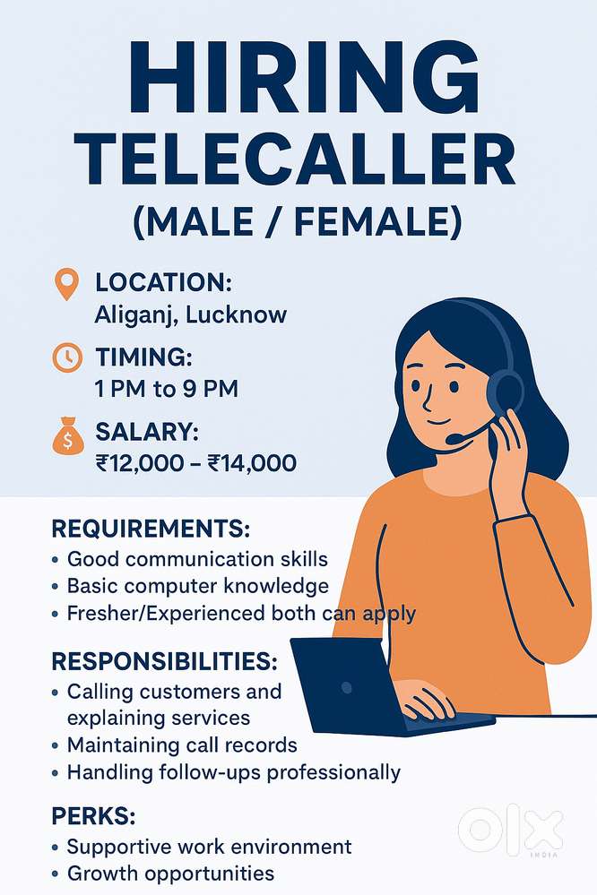 Hiring: Telecaller (Male/Female)