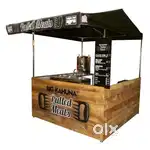 Sales person at dessert cart