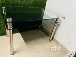 4 seater glass dining table