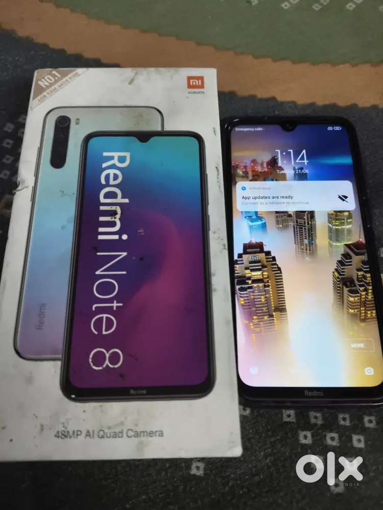 URGENT SELL REDMI NOTE 8 MINT CONDITION BOX CHARGER COVER AVAILABLE