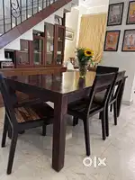 Fabindia Solid Wood 6-Seater Dining Table with 4 Chairs & Bench