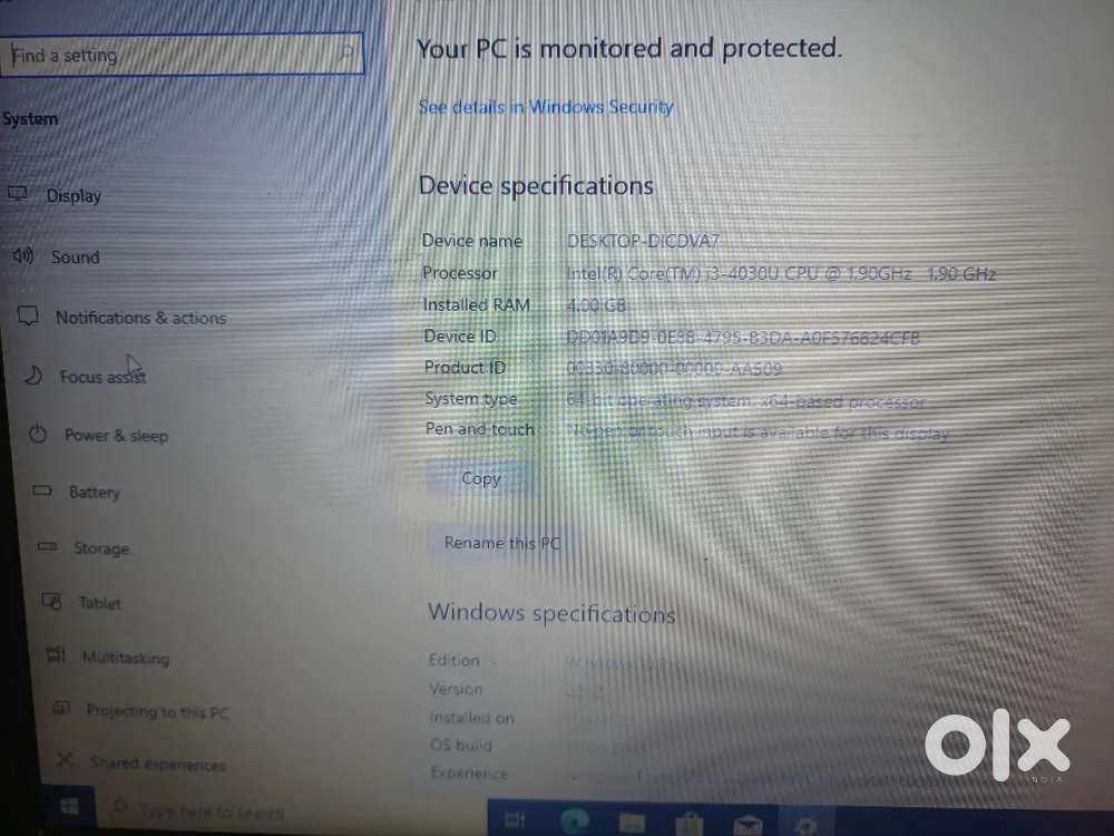 Hplaptop i3 4GB ram 500 GB battery kharab hai
