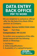 Remote Data Entry – WFH  Flexible hours – Work anytime, no fixed sched