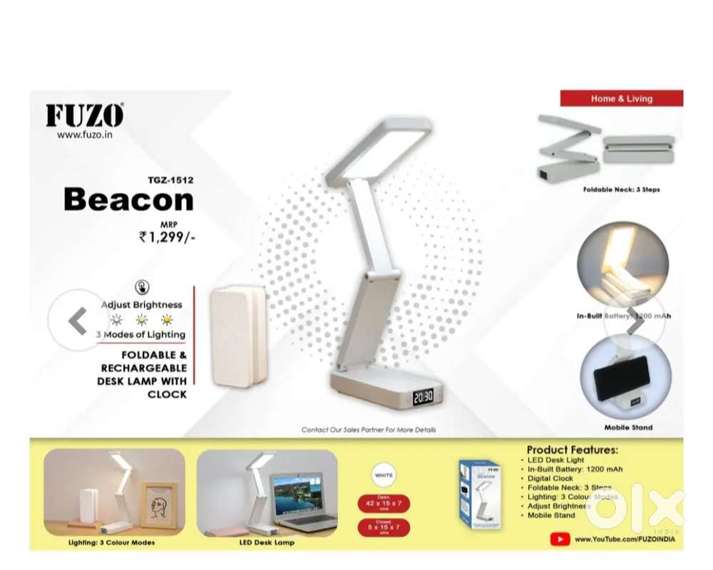 FUZO BEACON LAMP WITH CLOCK
