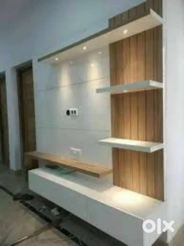 फलेट बंगला ओफिस में वुडन फर्नीचर कलरकाम पीओपी वकॅ समाधान