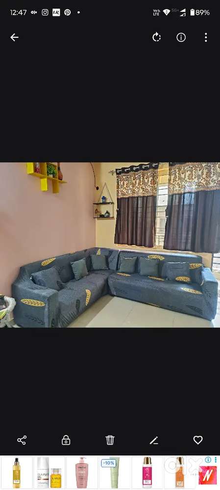 L shape sofa set