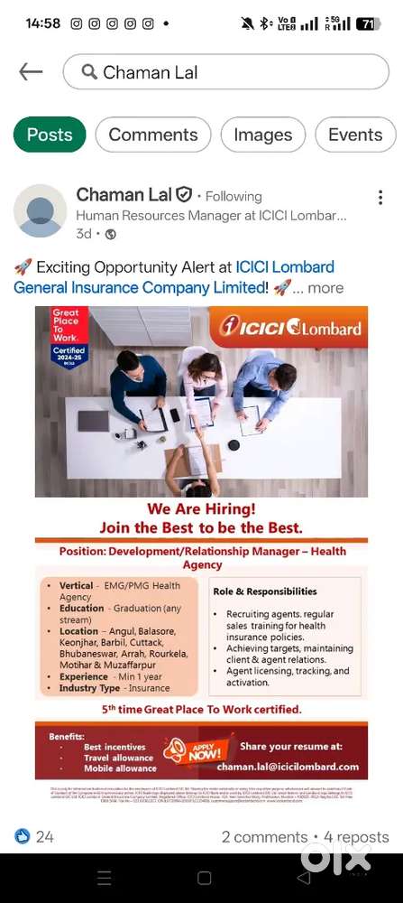 Insurance . Location  - Keonjhar