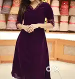 Cotton lavender kurta,  party wear velvet purple kurta
