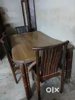 Wood dining table with 4 chairs