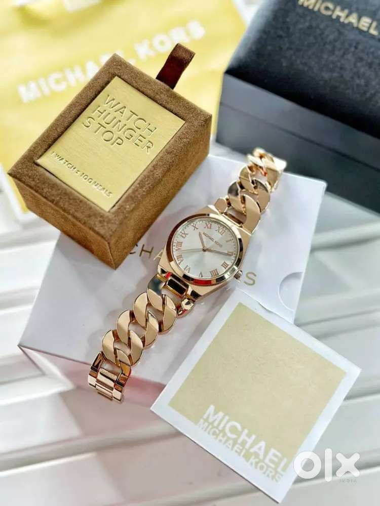 Michael kors rose gold luxury watch for ladies