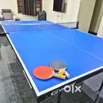 Full Size Table Tennis (16mm) with Wheel & Laminated Top, 2 TT Racket