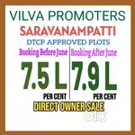 Saravanampatti near very low budget site direct ownersalesDTCPapproved