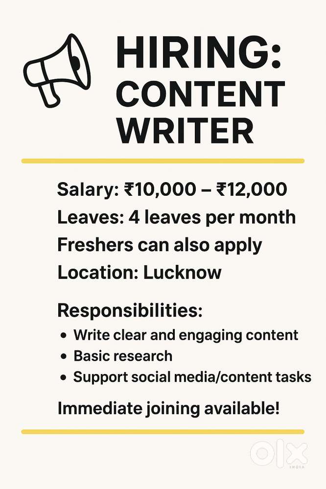 Hiring: Content Writer
