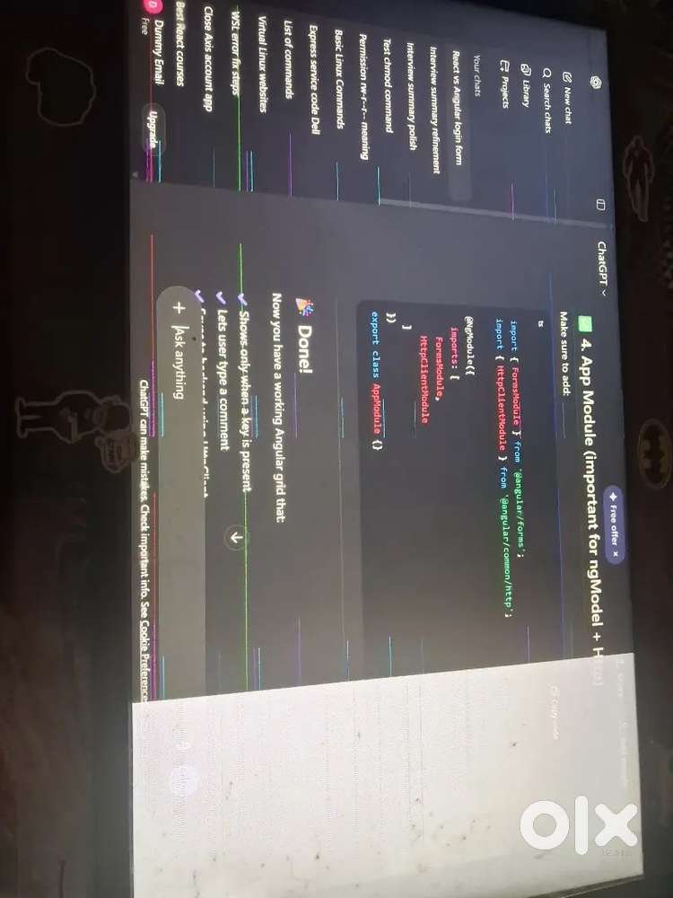 BenQ 24 inch monitor working condition but side panel has white line