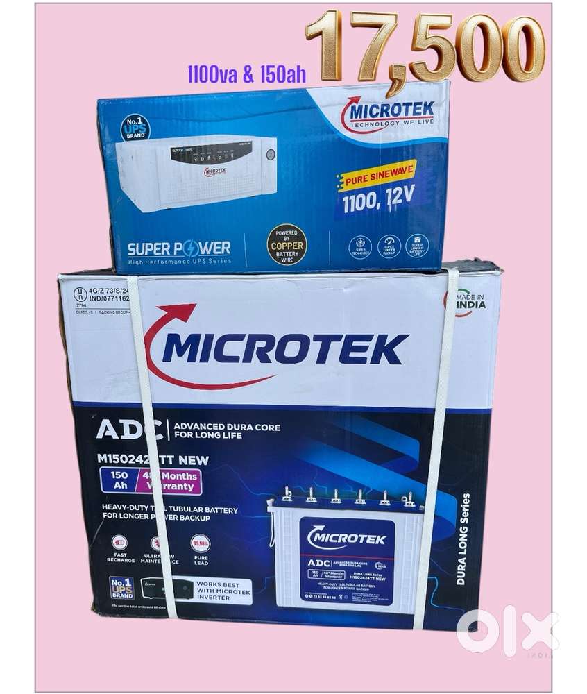 Microtek inverter battery 1100va+150ah new year offer 17,500₹