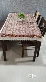 Wooden Dinning table with two chairs and bench
