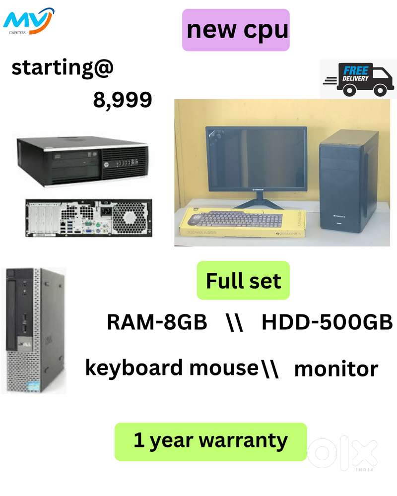 Ram - 8GB DDR3  All Basic Software Loaded  1 - Year Warranty