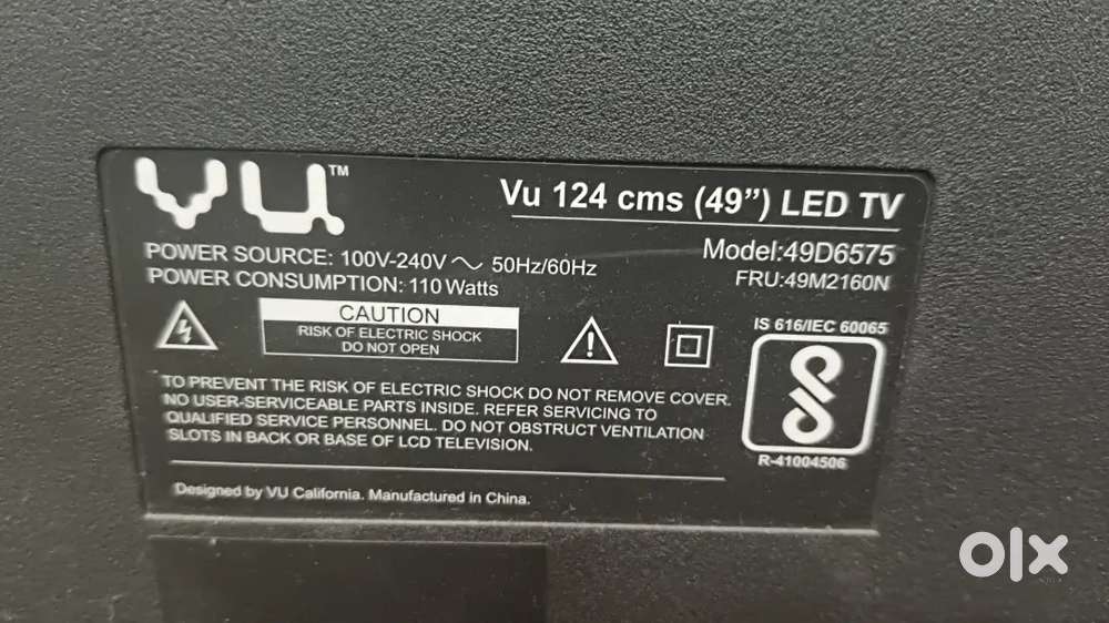 VU 49 Inches TV for sale