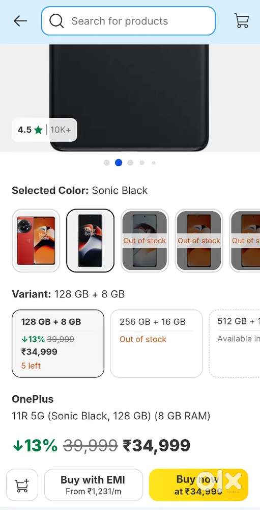 ONE PLUS 11R 5G 8/128. Price kam ho jayega.