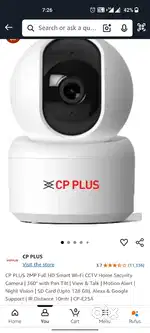 Cp plus home cctv camera in fully new condition only seal open