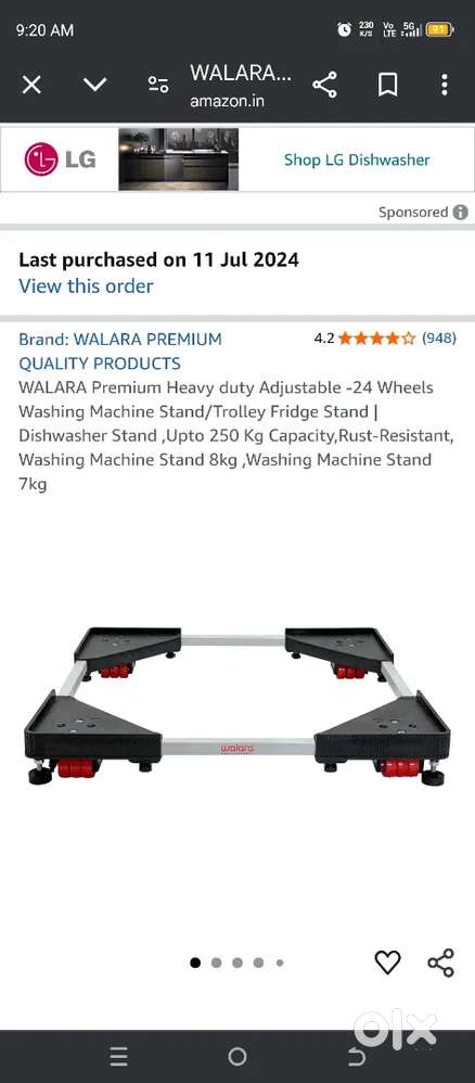 Washing machine or fridge stand.