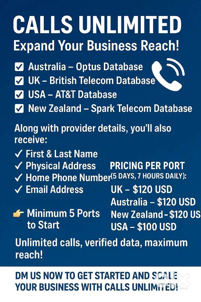ANYONE CAN BUY CALLS WEEKLY BASIS UNLIMITED 7 HOURS, 5 DAYS