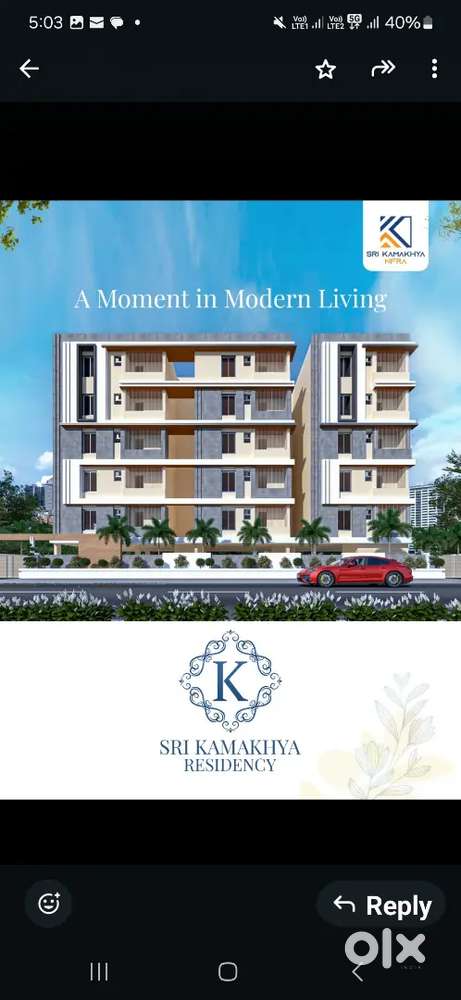 Rera approved/Bank loan upto 85% Lift, Generator, Car parking RO WATER