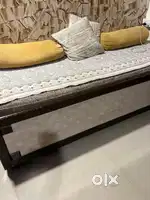 Bed with storage and wardrobe