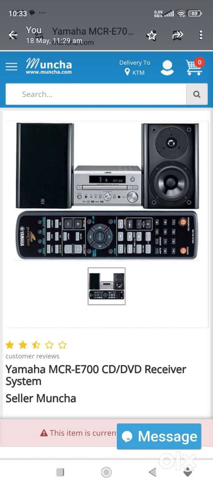 Yamaha mini amplifier 60watts with yamaha speaker100watts & Bluetooth.