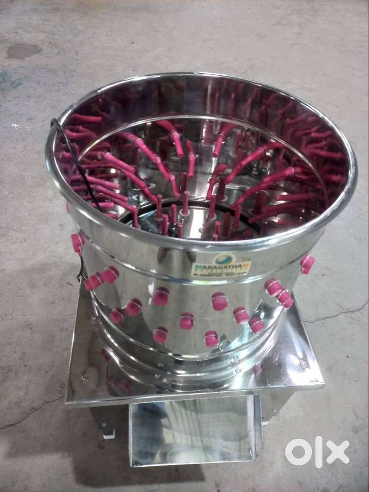 Stainless Steel Chicken Feather Cleaning Machine, 3 Birds