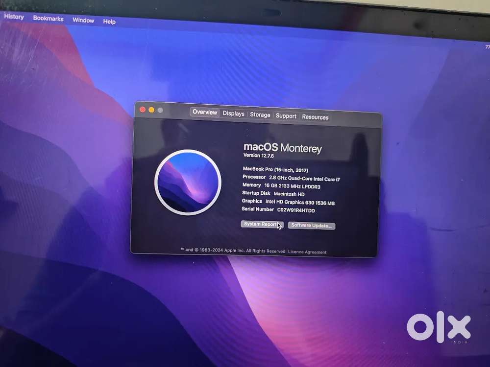 Macbook pro 2017 A1707