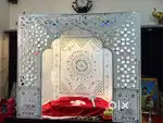 Home Handcrafted with MDF board, mirrors, and intricate cutwork design