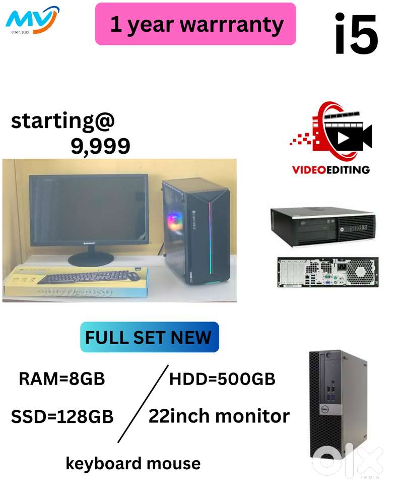 Full Set @ Low Price  CPU - Branded Intel  Hard Disk - 500GB