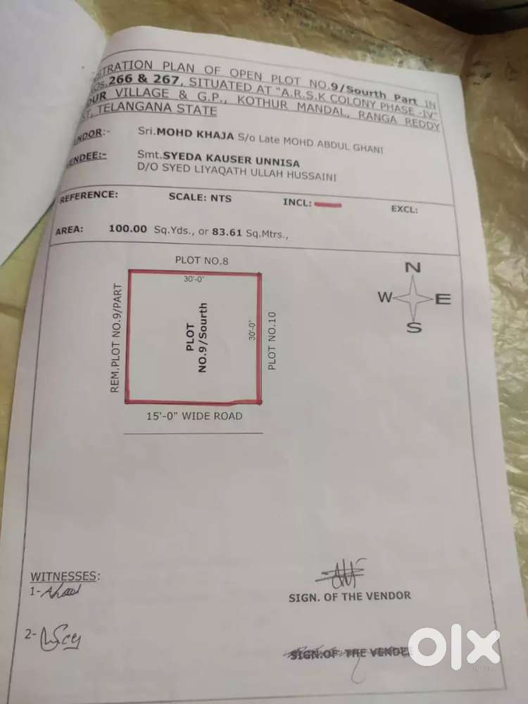 Urgent Sale Registration Plots of 227 and 100 Square yards in RR dist