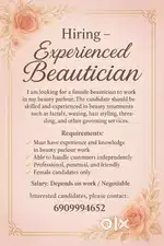 Seeking Talented Beautician – Apply Now!