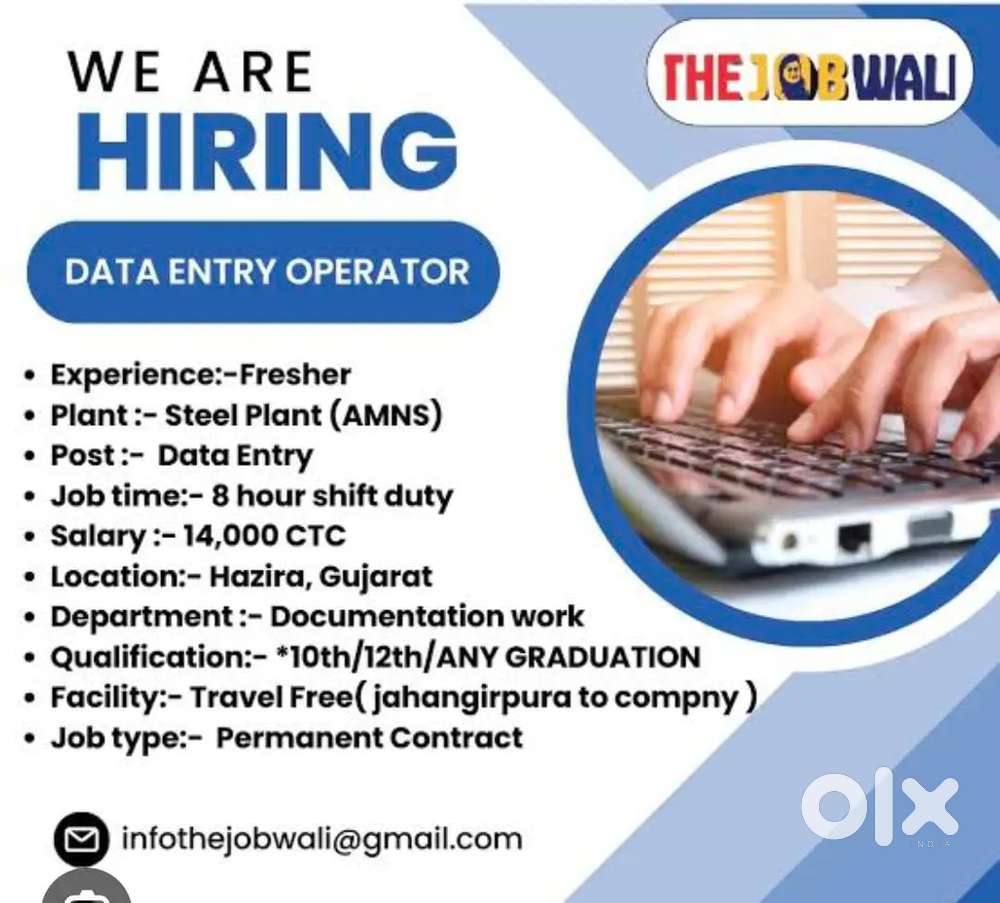 Data entry jobs for freshers staff hiring male female