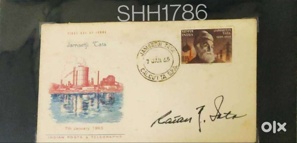 Rare Ratan Tata Autograph on 1965 Jamshedji Tata Cover