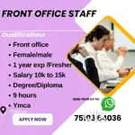 Hiring  FRONT OFFICE STAFF
