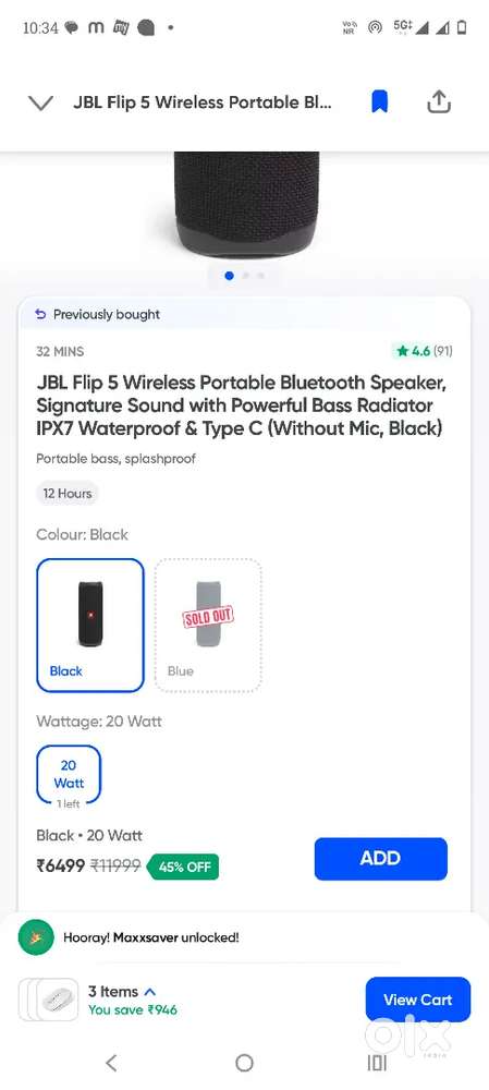 Jbl flip 5 $eal pack aaj hi deliver hua hai