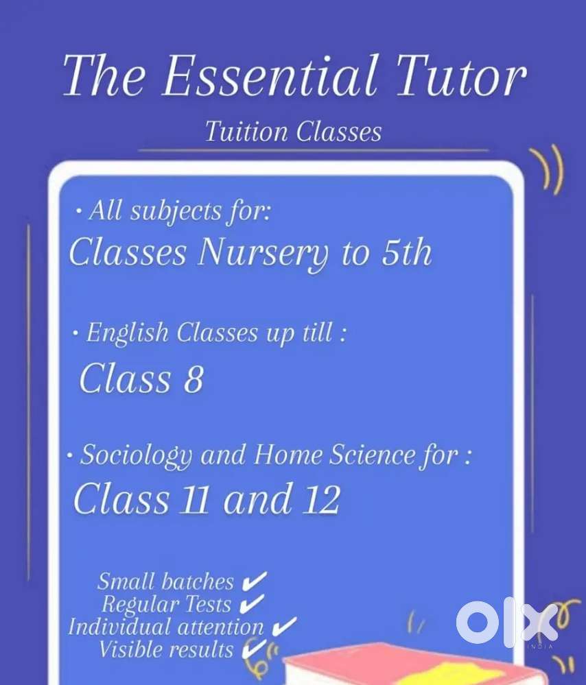 Classes for pre - primary uptill class 12 (Subjects vary)